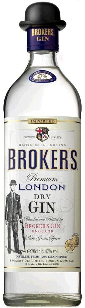 Brokers dry Gin 47% vol. Premium London Dry Gin (1,0l) Brokers 