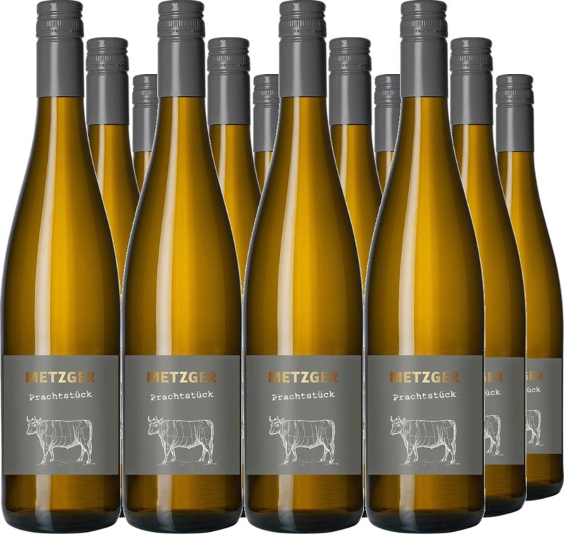12er Vorteilspaket Metzger 'Prachtstück' Weißburgunder Chardonnay KuhbA trocken