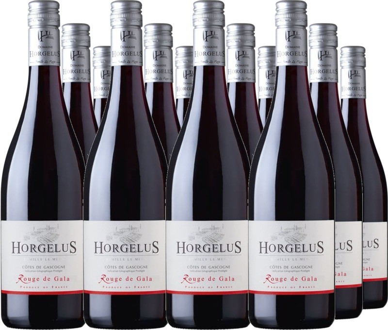 12er Vorteilspaket Horgelus Rouge Côtes de Gascogne I.G.P. Merlot-Tannat