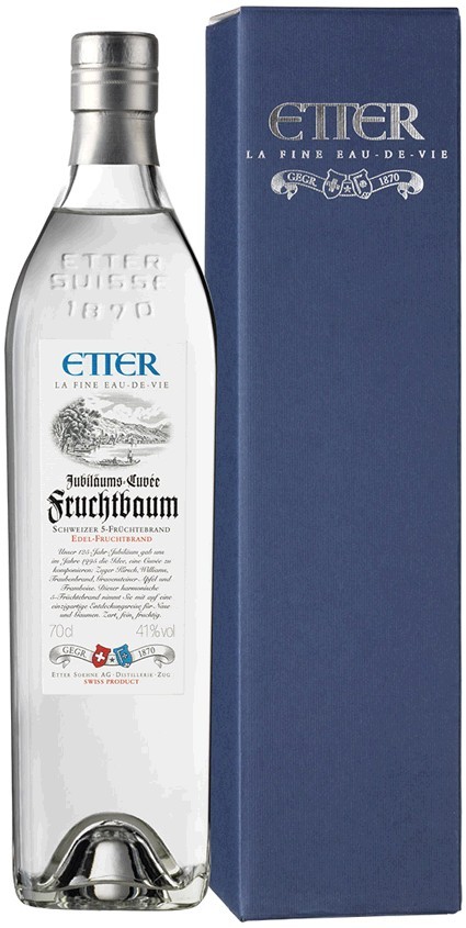 Etter Fruchtbaum in Geschenkpackung Schweizer 5 Fruchtbrände, 41% Vol, Geschenkpa. Etter Söhne AG Distillerie Zug 