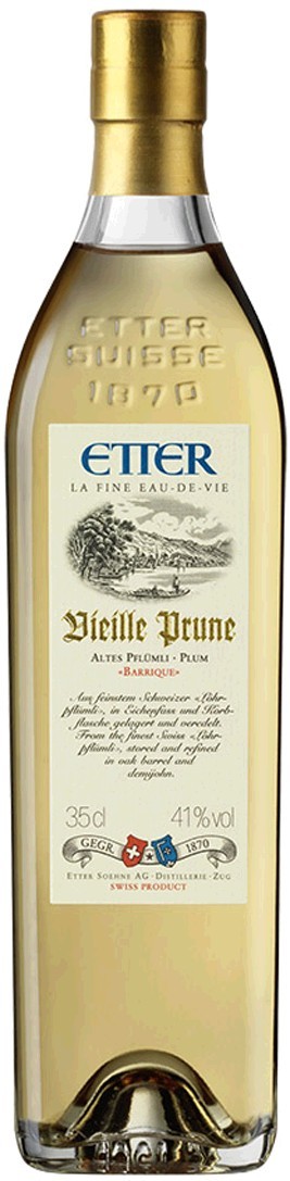 Etter Vieille Prune Alte Schweizer Löhrpflaume, 41% Vol. Etter Söhne AG Distillerie Zug 