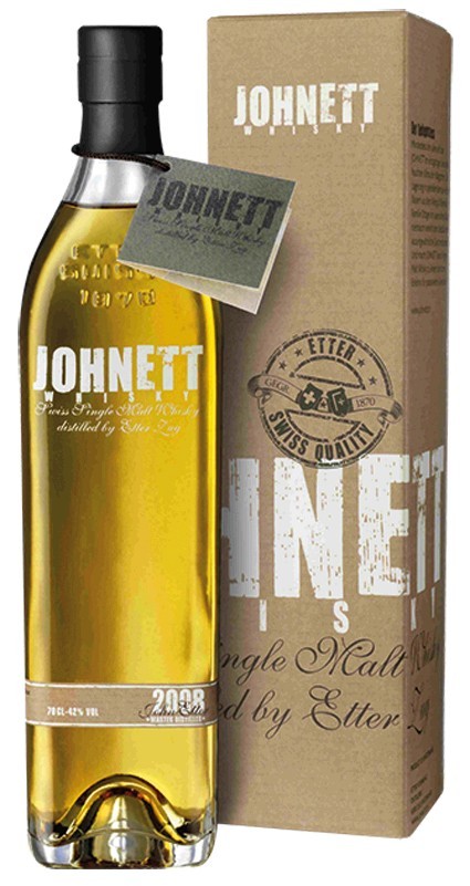 JOHNETT unfiltered Swiss Single Malt Whisky 42% Vol. Etter Söhne AG Distillerie Zug 