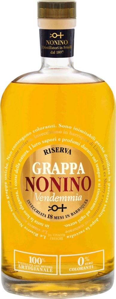 Grappa Nonino Vendemmia Riserva 41% vol 18 Monate im Barrique gereift (0,5l) Nonino Distillatori Friaul