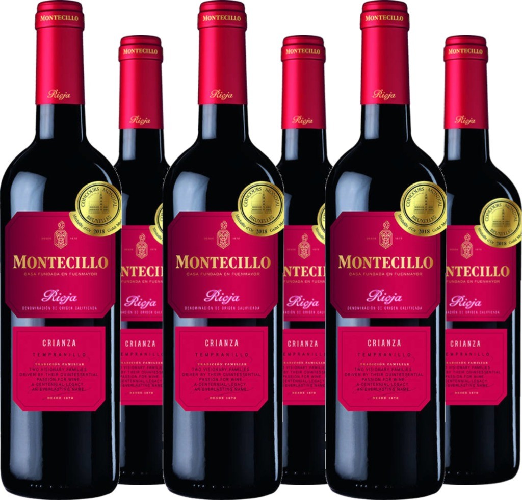 6er Vorteilspaket Montecillo Crianza Rioja DOC Red Label