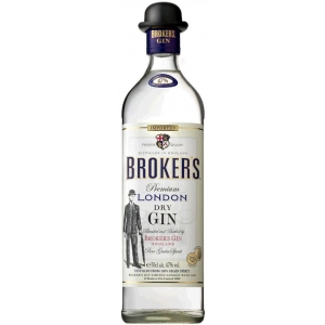 Brokers dry Gin 47% vol. Premium London Dry Gin (1,0l) Brokers 