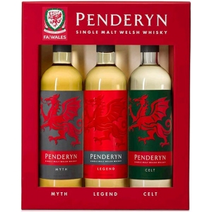 Trio Penderyn Dragon Range 41% vol je 1x0,2l Penderyn Legend, Myth und Celt Penderyn Welsh Whisky